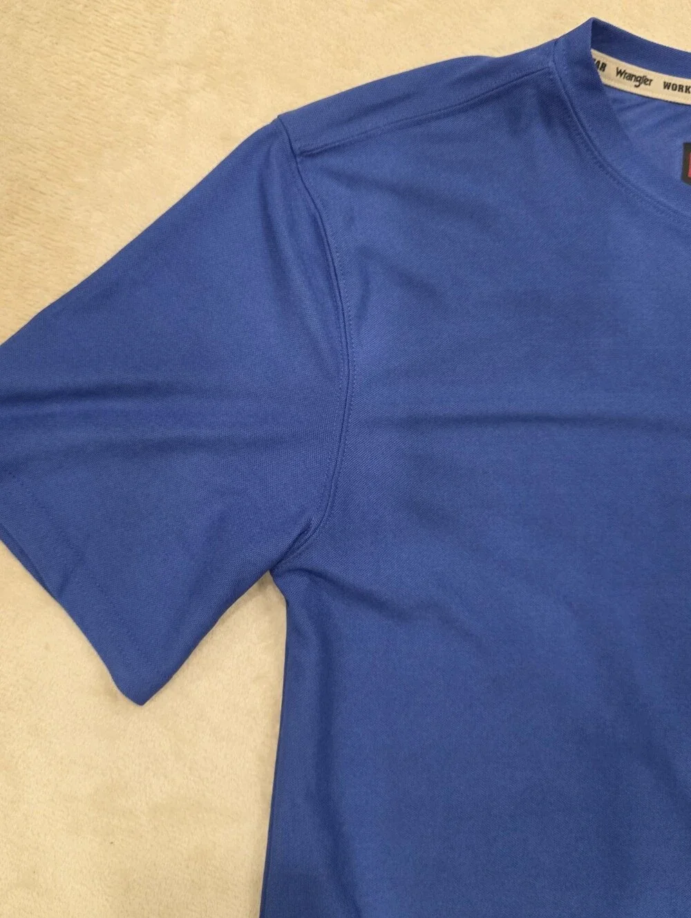 Wrangler T-Shirt Men's Small Blue Workwear Short Sleeve With Pocket Crew Neck - Picture 4 of 9